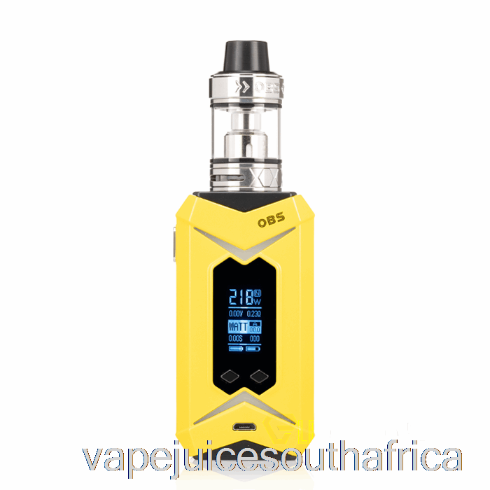 Vape Juice South Africa Obs Bat 218W & Damo Starter Kit Yellow Mod / Silver Tank